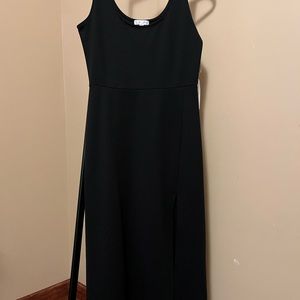 Leith Black Midi Dress with Slit